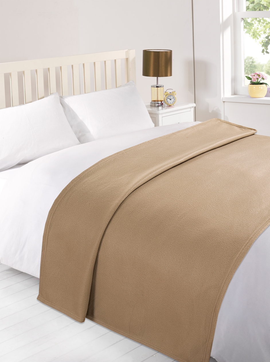 Dreamscene Warm Soft Plain Fleece Throw Over Large Decorative Sofa Bed